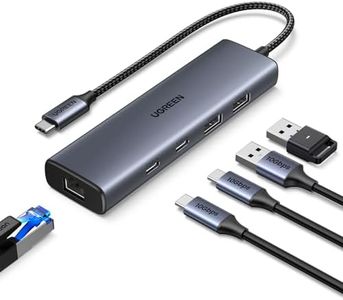 UGREEN Hub USB C a Ethernet 6 en 1 1000Mbps Adaptador Thunderbolt 3 a Gigabit Hub Type C RJ45 Compatible con iPhone 16 Plus Pro MAX 15 MacBook Pro Air M2 iMac iPad DELL XPS Xiaomi Mi13 Galaxy S24 S23
