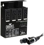 CHAUVET DJ DMX-4LED 4-Channel Dimmer Pack with American DJ Accu-cable 3-pin DMX Cable (50') Bundle