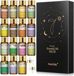 PHATOIL Essential Oils - TOP 15 Premium Quality Essential Oils Gift Set - 15 Pack/5ml for Diffuser Massage Aromatherapy Wonderful Gifts