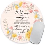 Christian Bible Verses Scripture Joshua 1-9 Be Strong and Courageous Quote Mouse Pad, Inspirational Quotes Mouse Pads