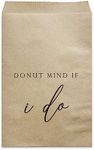 MAGJUCHE Donut Mind If I Do Wedding Bridal Shower Party Favor Bags, 50-Pack Kraft Reception Treat Cookie Donut Bags