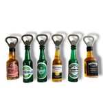 Artbizz Premium Beer Bottle Opener - Cap Remover, Durable and Easy-to-Use, Ideal for, Kitchen & Outdoor Use, Whisky Bottle Shaped Opener and Fridge Magnet & Bar Accessory (Pack of 6)