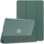 EasyAcc Case Compatible with iPad 9th Generation/ 8th Generation/ 7th Generation/iPad 10.2 2021 2020 2019, Ultra Thin Lightweight Case Translucent Frosted Back Cover Auto Wake/Sleep, Night Green