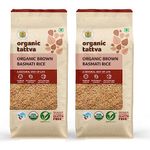 Organic Tattva, Organic Brown Basmati Rice 1 KG | Source of Protein | Naturally Gluten Free | Pesticide and Chemical Free| Pack of 2