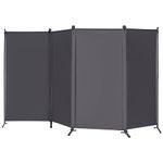 VEPRIMIN 4 Panel Room Divider, 6 Ft Tall Privacy Screens and Room Dividers, Wall Divider Panels Partition, Freestanding Folding Office Room Separator,136" Wx71 H Grey