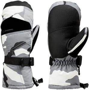 Alpine Swiss Mens Waterproof Gauntlet Ski Mittens Winter Sport Gloves Snowboarding Windproof Warm 3M Thinsulate Camo Medium
