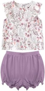 BambooBud Girls Shorts Set Cute Sleeveless T-Shirt Outfits Viscose from Bamboo Toddler Girl Summer Kids Clothes Sets 2T-6Y, Leopard, 3T