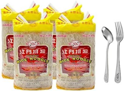 Kong Moon Mei Fun Rice Stick Noodles Rice Vermicelli Net WT: 14oz Pack Comes with Free Vipo Brand Fork and Spoon (4-Pack)