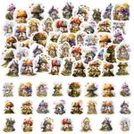 46PCS Mushroom House Stickers,Cute Small Size Mushroom Decor Stickers for Kids & Adults, Colorful Vinyl Stickers for Laptop Scrapbooking Journaling Hydroflask Bicycle