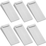 Rubber Door Stoppers 6 Pack, Heavy Duty No-Slip Adjustable Height and Stackable Door Stop Wedge Doorstop Work Well on All Surfaces Wedge