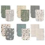 LA PETITE OURSE 10 One Size Animal Printed Snap Cloth Diaper With 20 4-Layer Premium Bamboo Inserts, for Babies Weighing 10–35 Pounds