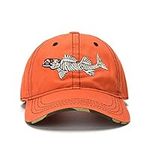 Fish Born Trucker Hats Outdoor Adjustable Fishing Dad Hats Perfect for Camping and Daily Use Street Hip Pop Baseball Golf Cap, Orange, One Size