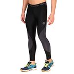 ReDesign Apparels Recharge Men Polyester Sports Compression Pant/Legging/Full Tights (X-Large, Black/Grey)