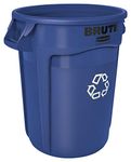 Rubbermaid Commercial Vented Brute Heavy-Duty Round Waste/Utility Container with Recycling Logo, 20-Gallon, Blue (FG262073BLUE)