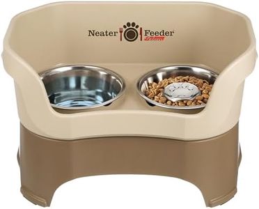Neater Feeder Deluxe Large Mess Proof Feeder for Large Dogs, 3 Cup Slow Feed Bowl & 9 Cup Stainless Steel Water Bowl, Elevated, No Spill, Non-Tip, Non-Slip. Aids Digestion. Made in USA