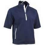 Zero Restriction Men's Half-Sleeve Quarter Zip Power Torque Rain Jacket, Navy/White, XX-Large