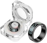 Smart Ring with Display Fitness Tracker Heart Rate Monitor Sleep Tracker Blood Oxygen Step Counter Pedometer Fitness Ring Waterproof Health Smart Rings for Men Women