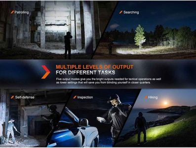 Fenix PD36R Pro Tactical Flashlight – Black, Rechargeable LED