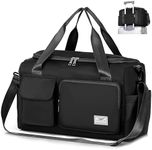 FIORETTO for Ryanair Airlines Cabin Bags 40x20x25 Underseat Travel Hand Luggage Carry on Bag Weekend Overnight Duffle Holdall Bag for Women and Men with Shoulder Strap Black