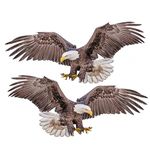 Black Diamond Art 2 Pack Bald Eagle Sticker - Eagle About to Catch Prey Motion - Vinyl Decal for Car Truck Motorcycle (2 Pack - 9" x 4")