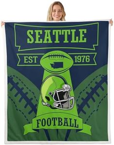 Erosebridal Queen Size Cool Sports Blankets, Gridiron Helmet 3D Throw Blanket Rugby Sports Decor Fuzzy for Kids Teens Sports Fans Gifts Fleece Blanket