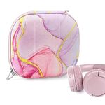 Geekria NOVA On-Ear Headphones Case Compatible with JBL Tune 660, TUNE 600BTNC, Tune 600BT, Tune 570BT, Tune 560BT Case, Replacement Hard Shell Travel Carrying Bag with Cable Storage (Pink Marble)