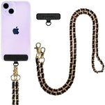 Smartish Phone Lanyard - Case Clinger - Universal iPhone Holder with Detachable Crossbody Shoulder Neck Strap Compatible with All Phone Cases - Braided Gold Chain