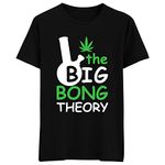 Filmy Vastra Men's & Women's- Stoner Marijuana- The Big Bong Theory- Short Sleeve Premium Roundneck T-Shirt Cotton | Black Large - 42