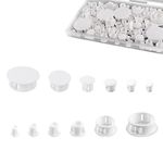 SAVITA 6 Sizes Plastic Hole Plugs, White Srew Hole Plugs Plastic Cabinet Hole Plugs Assorted for Kitchen Cabinet Furniture, 3/16", 1/4", 5/16", 3/8", 1/2", 1" (155pcs)