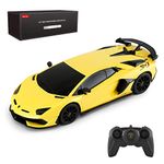 RASTAR Lamborghini Remote Control Car, 1/24 RC Lamborghini Aventador SVJ RC Model Toy Car, Yellow