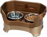 Neater Feeder Deluxe Medium Mess Proof Feeder for Medium Dogs, 3-1/2 Cup Food & 5 Cup Water Stainless Steel Dog Bowls, Elevated, No Spill, Non-Tip, Non-Slip. Made in USA