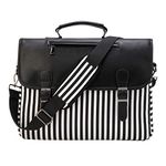 RAVUO Laptop Bag for Women, Water Resistant 15.6 inch Ladies Briefcase Computer Case Lightweight Messenger Shoulder Bags With Padded Laptop Sleeve for Work Office Black