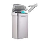 Ninestars DZT-50-28SL Touchless Stylish Motion Sensor Dustbin with Lid| Stainless Steel Trash Can for Outdoor, Home, Office, Hotel, Bathroom, Kitchen| Fits 2D Batteries-not included| 50 Litres