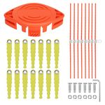 Eyoloty A6481 A6485 Impact Blade Sense Trimmer for Black Decker GL280, GL301, GL425, GL430, GL545, GL555, GLC13 Cordless Grass Trimmer, 14 x Replacement Blades with 8 x Extra Strong Thread (Pack of