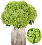 Kimura's Cabin 5pcs 21" Real Touch Hydrangeas Fake Green Flowers Full Latex Artificial Hydrangea Flowers Stems for Home Table Centerpieces Wedding Party Decoration