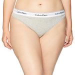 Calvin Klein Women's Modern Cotton Thong Panty, Grey, Small