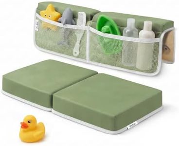 Rylor Premium Baby Bath Kneeler Mat & Elbow Rest Pad Set – Comfortable Bath Kneeler and Elbow Kneeling Rest Pad for Parents, Extra Long 26'', 2.4'' Thick, Non-Slip Support for Easy Bath Time (Green)