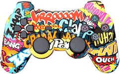 BLUELAKE performance Double Vibrating Wireless Controller for PS3 With Charge Cable (graffiti)