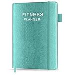 Fitness Planner - Workout Planner for Woman and Man - A5 Hardcover Workout Journal/Planner to Track Weight Loss, GYM, Bodybuilding Progress - Daily Health & Wellness Tracker, Teal