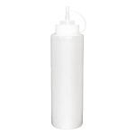 12oz Squeeze Bottle -Wide Mouth Clear Ideal for Sauce Ketchup Mustard Mayonnaise Oil Vinegar Salad Dressing