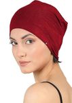 BISMAADH Unisex Sleep Cap, Bamboo and Cotton, Created for Chemo, Alopecia, Hair Loss, Essential Chemo Headwear Maroon