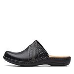 Clarks Collection Women's Laurieann Ease Mule, Black Leather, 8.5 Medium US