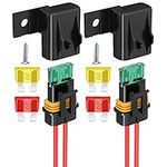 Gebildet Inline Fuse Holder, 2 Pack IP67 Waterproof 12AWG Gauge Wiring Harness ATC/ATO 20A/30A/40A Blade Fuse Holder for Vehicle, Marine, Heavy Duty Bus Power System(Patent No. 015025843)