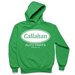 Promotion & Beyond Callahan Auto Parts Retro 90s Funny Halloween Costume Hooded Sweatshirt, Green, S