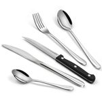 Cutlery Set with Steak Knives, 40 Piece Knife and Fork Sets, Stainless Steel Forks Knives and Spoons Set for 8 People, Kitchen Flatware Silverware Set, Dishwasher Safe, Mirror Polished