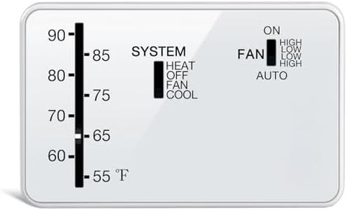 Briidea RV Thermostat Compatible with Coleman 7330 * 335*, 7330 * 385*, 7330 * 336* Series, Heat & Cool Camper Thermostat, 12 VDC, White, Easy to Use