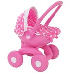 Dolly Tots My First 4-IN-1 Pram | Pink Childrens Dolly Pram | Childrens Baby Doll Pushchair Buggy Stroller, Carry Cot, Baby Seat | Dolls Pram Accessories For Kids Ages 18M+