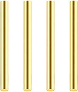 DYWISHKEY 4 Pieces 3/8 Inch Brass Rods, Brass Round Stock Lathe Bar Stock for DIY Craft Making, Handle Pin, Brass Rod 3/8 Inch in Diameter, 3.94 Inches in Length