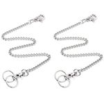 JSUOEO Key Chain, 2PCS Long Heavy Duty Key Ring 24In Metal Pants Chain Pocket Keychain Wallet Chain Wallet Chain Jeans Chain with Lobster Clasp Keyfob for Men and Women Slive