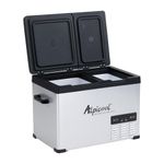 Alpicool CHS45 32L Car Fridge Freezer Portable Compressor Car Refrigerator 12/24V Electric Cooler for Camping, Road Trip, Picnic, Down to -20℃, Dual Temperature Control